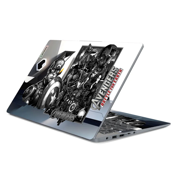 3M Material Textured Embossed Laptop Skin - Avengers Monochromatic Battle for Earth