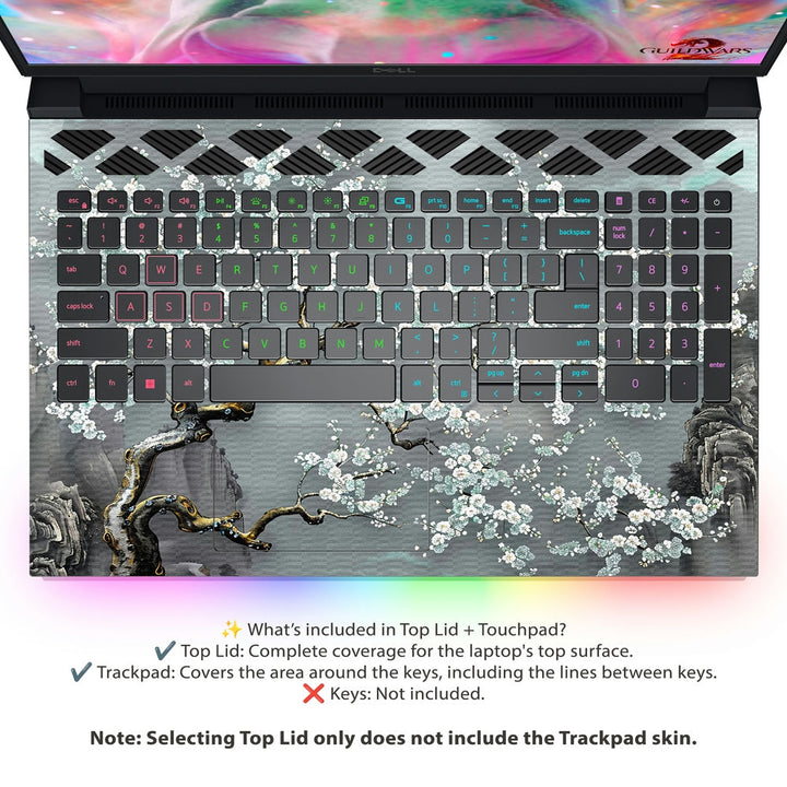 Dell Laptop Skin - White Sakura Blossom Art