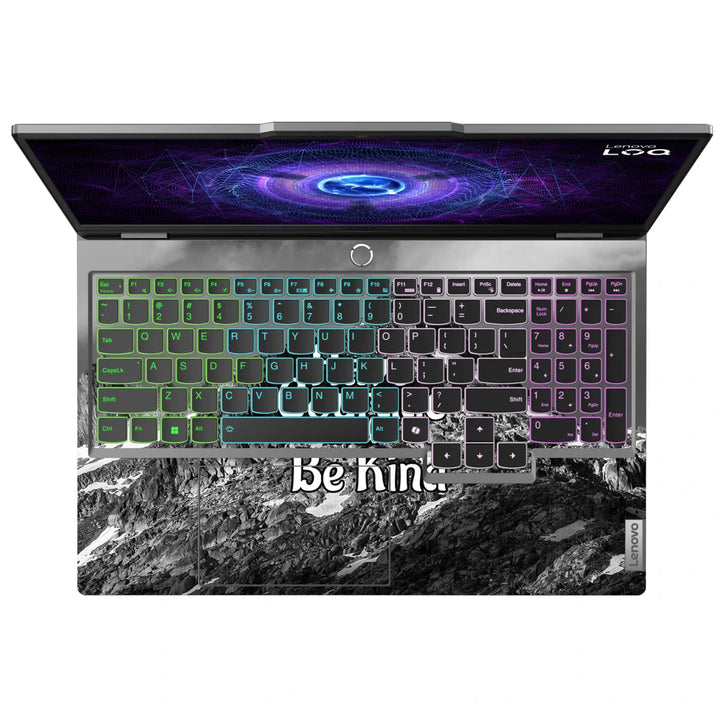 3M Material Textured Embossed Laptop Skin - Mountain Have Courage Motivational Art