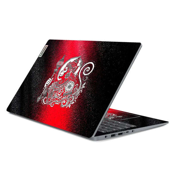 3M Material Textured Embossed Laptop Skin - Hanuman Red Grunge Folk Art