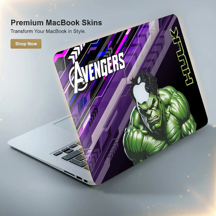 MacBook Laptop Skin - Hulk Comic Splash Purple Art