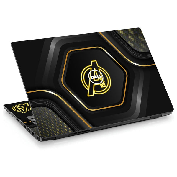 Dell Laptop Skin - Avengers Gold Black Logo