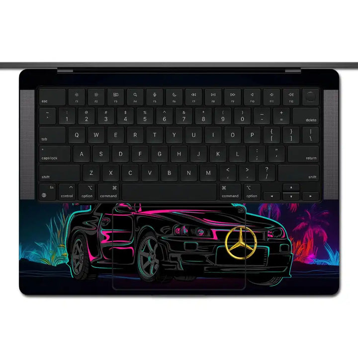 MacBook Laptop Skin - You are Strong and Capable Racing Neon Car