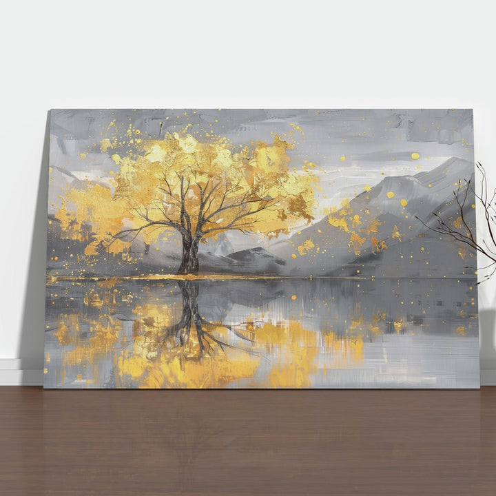 Canvas Painting - Lone Tree Reflection in Water