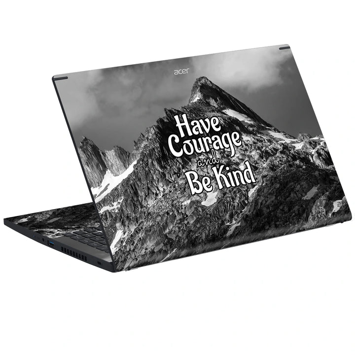 3M Material Textured Embossed Laptop Skin - Mountain Have Courage Motivational Art
