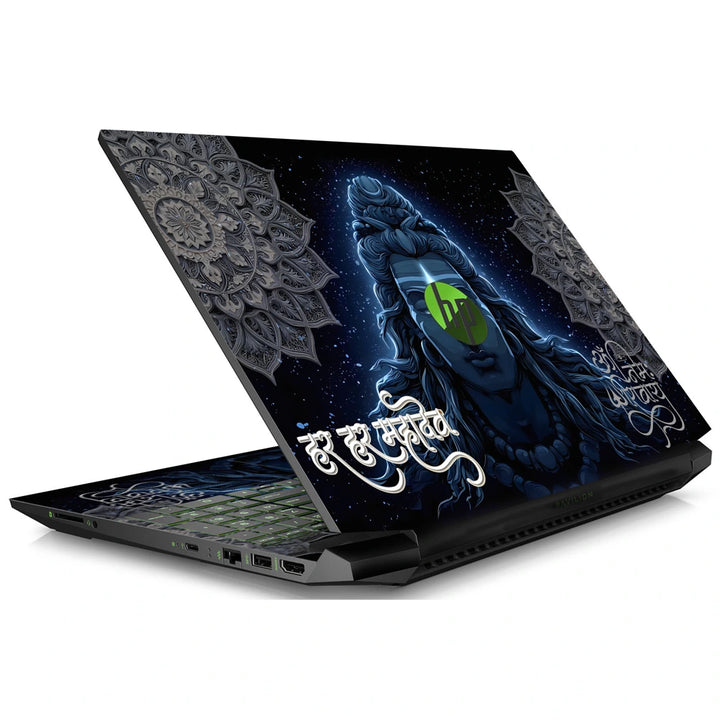 3M Material Textured Embossed Laptop Skin - Lord Shiva Meditating Digital Art