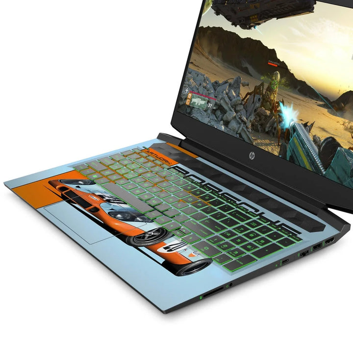 3D Embossed Laptop Skin - Porsche 917 Orange