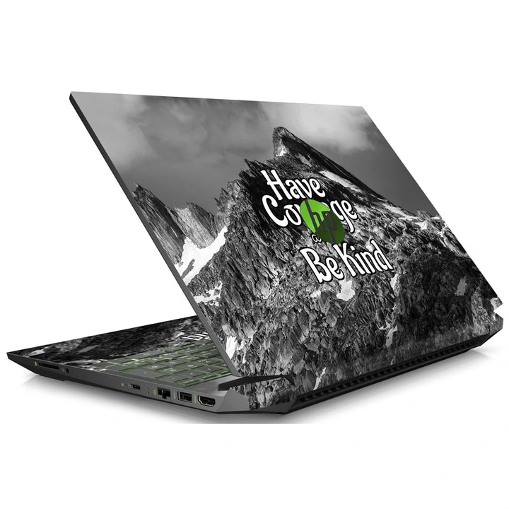 3M Material Textured Embossed Laptop Skin - Mountain Have Courage Motivational Art