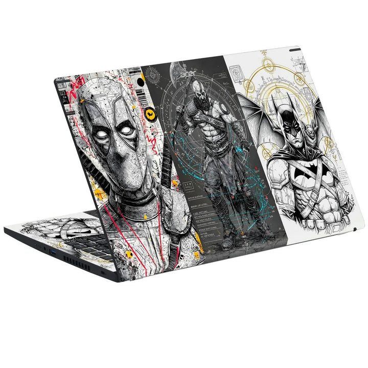 3D Embossed Laptop Skin - Deadpool Wolverine Art