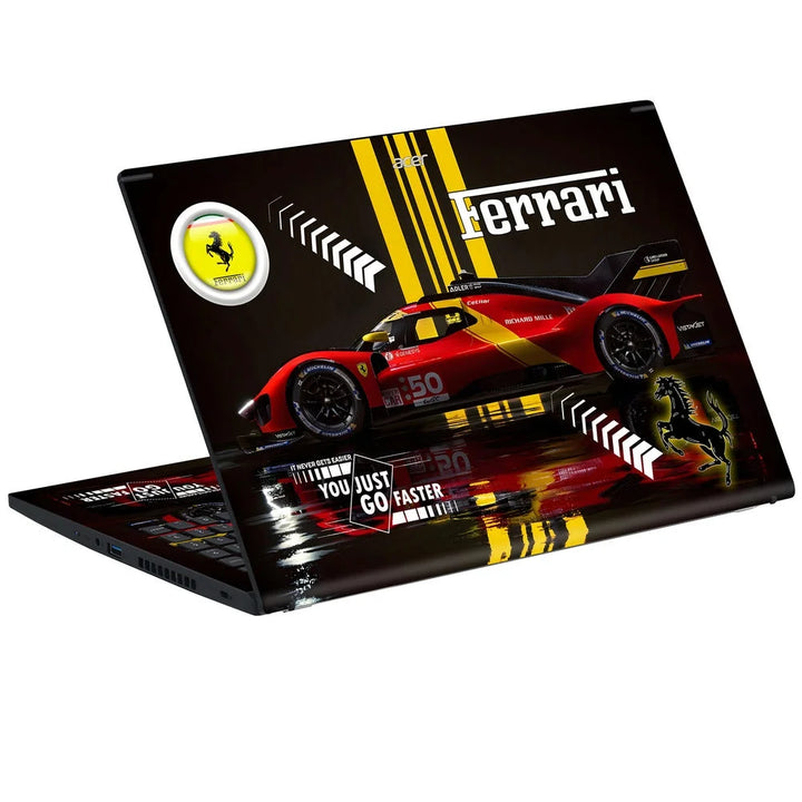 3D Embossed Laptop Skin - Ferrari Speed Machine Red