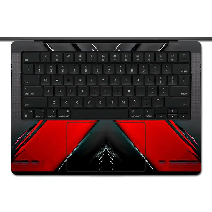MacBook Laptop Skin - Red and Black Metallic X Theme