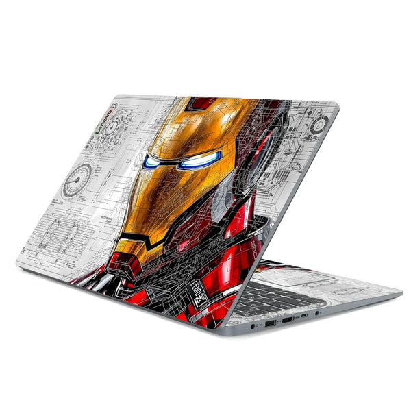 3D Embossed Laptop Skin - Iron Man Blueprint