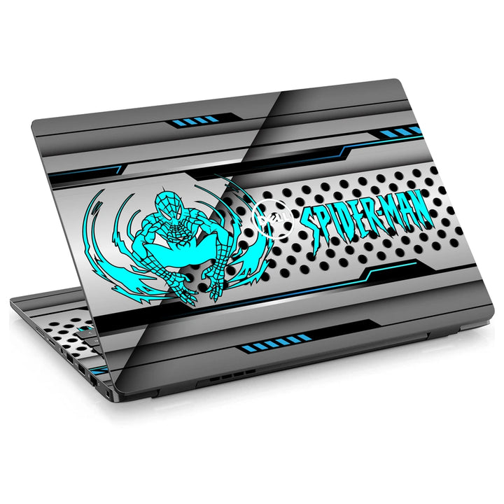 3M Material Textured Embossed Laptop Skin - Spider-Man Cyan Tech Panel