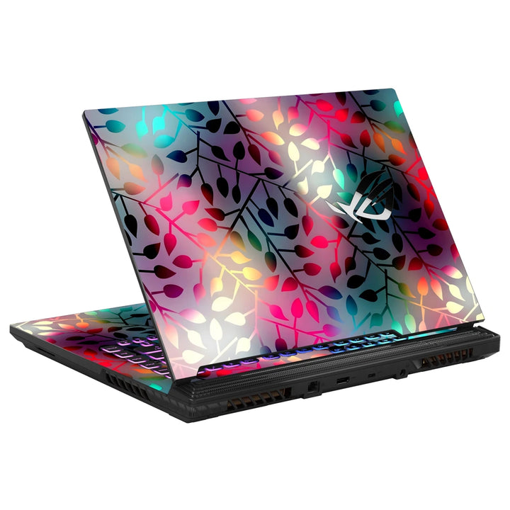 3M Material Textured Embossed Laptop Skin - Abstract Holographic Geometric Leaves