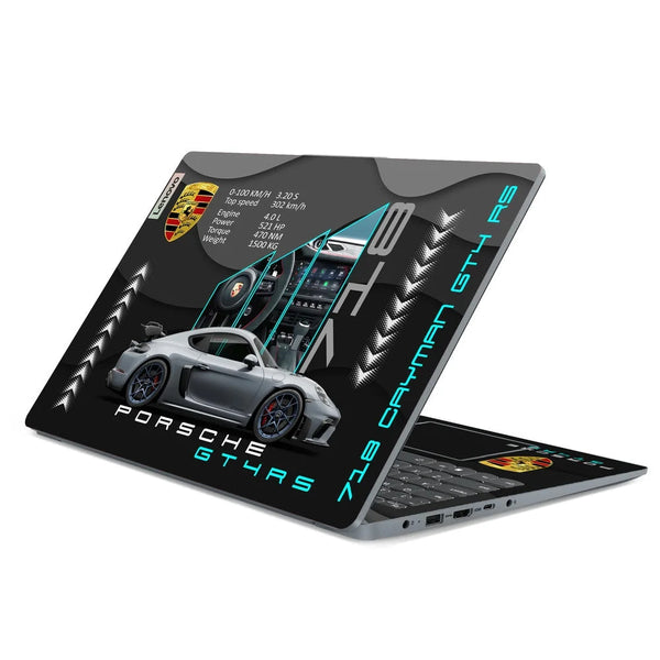 3D Embossed Laptop Skin - Porsche 718 Cayman Style