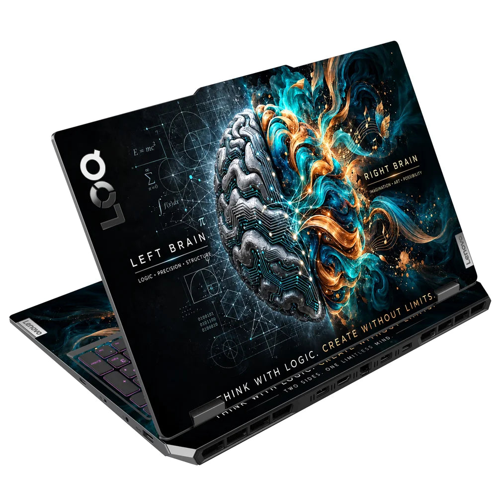 Left Right Brain Logic Creativity Split Laptop Skin | SkinsLegend