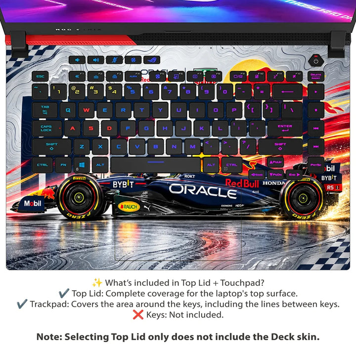 Red Extra Skin Red Bull Wordmark Charging Bull Chequer Laptop Skin | SkinsLegend
