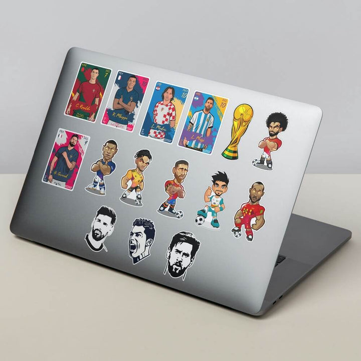 Soccer Football Players Waterproof Stickers - Pack of 65 | Diverse ...