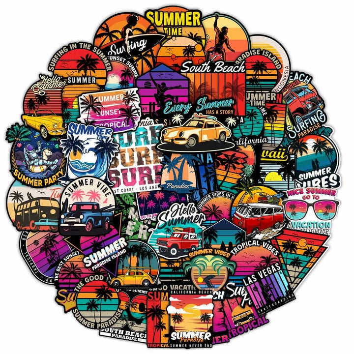 Transform Your Space with 50 Vibrant Summer Stickers | SkinsLegend