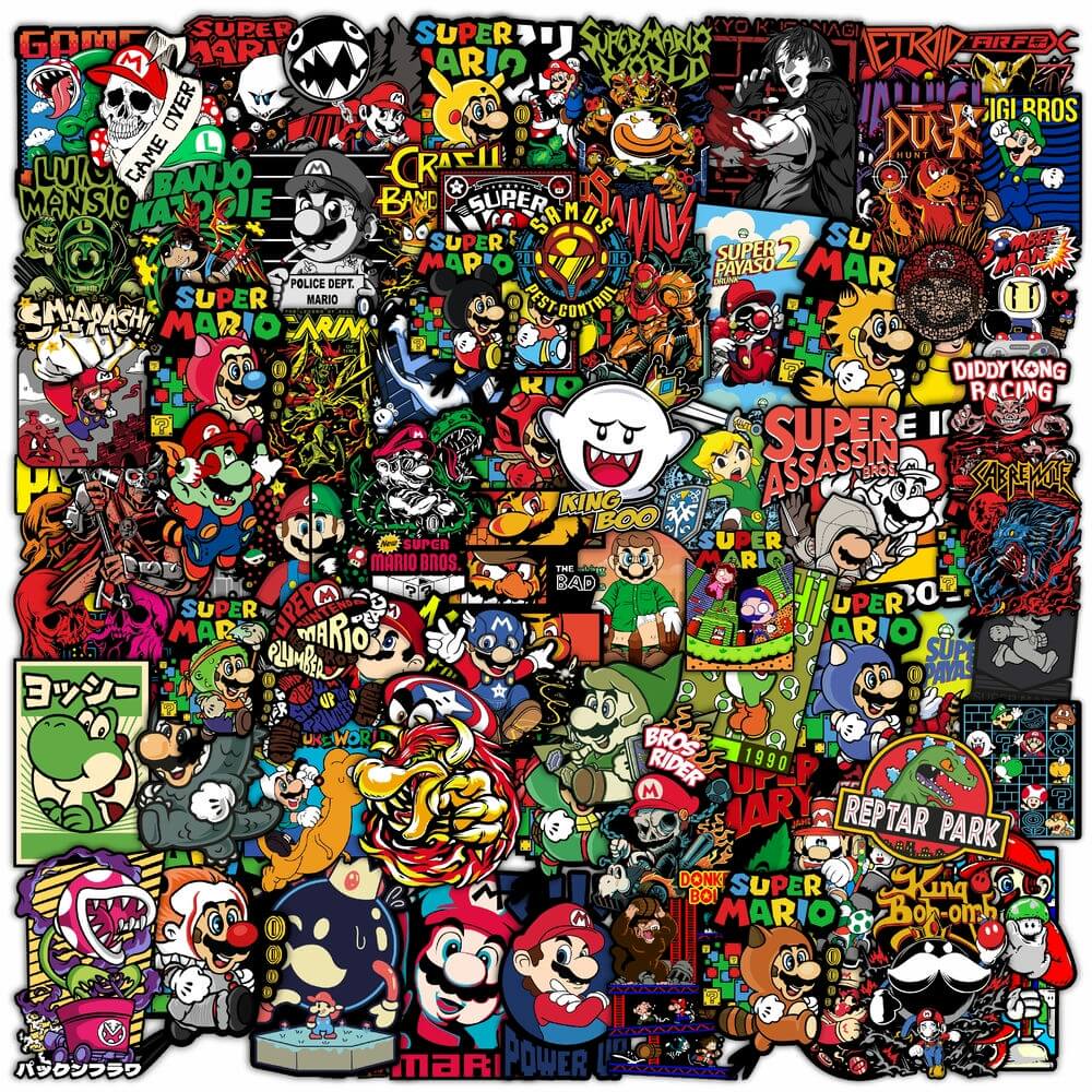 Super Mario Decal Stickers - Set of 80 High-Quality Vinyl Designs ...
