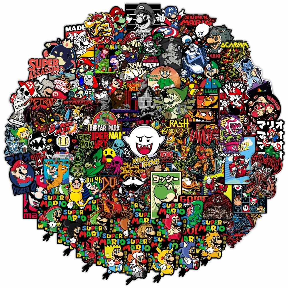 Super Mario Decal Stickers - Set of 80 High-Quality Vinyl Designs ...