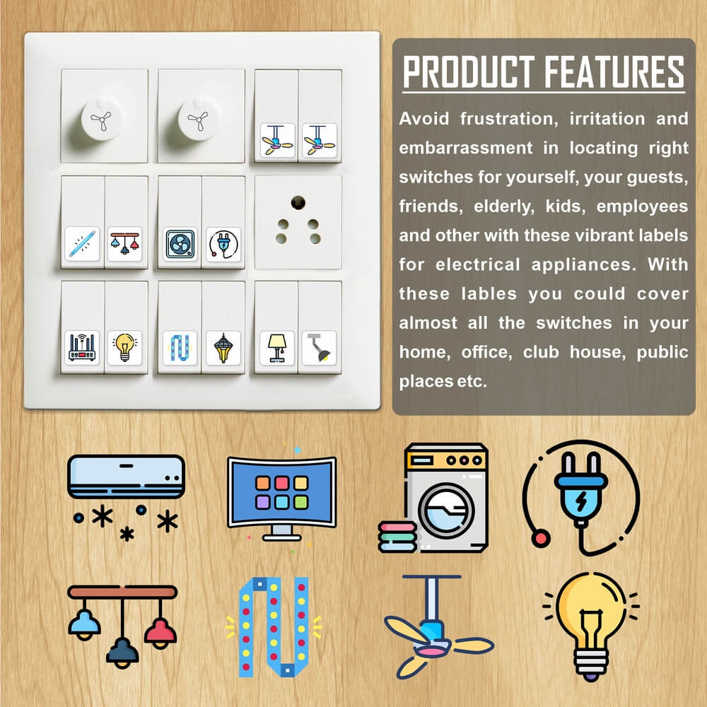 Main Switchboard Sticker SkinsLegend Switch Stickers: Enhance Switchboard Organization & Decor