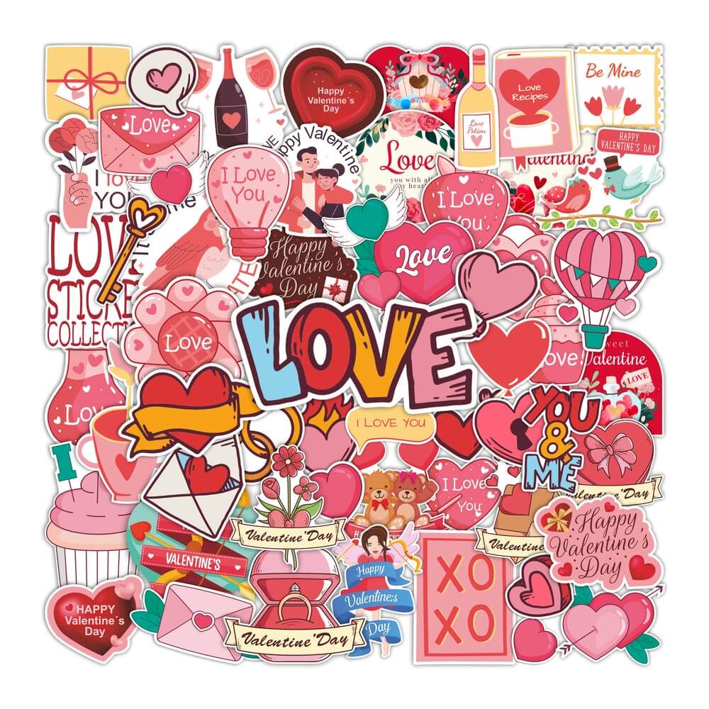 Transform Your Space with Valentine's Day Love Stickers - Set of 58 ...