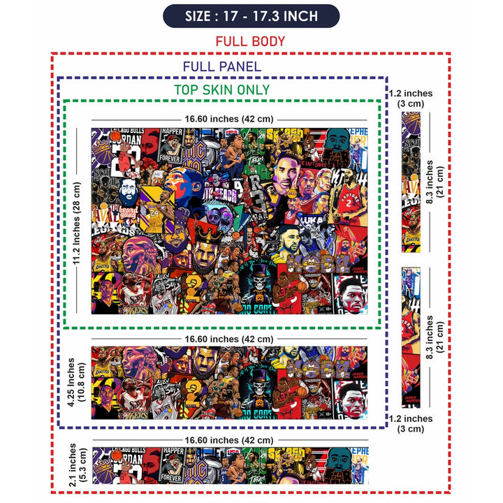 Laptop Skin - Basketball Sticker Bomb DS1