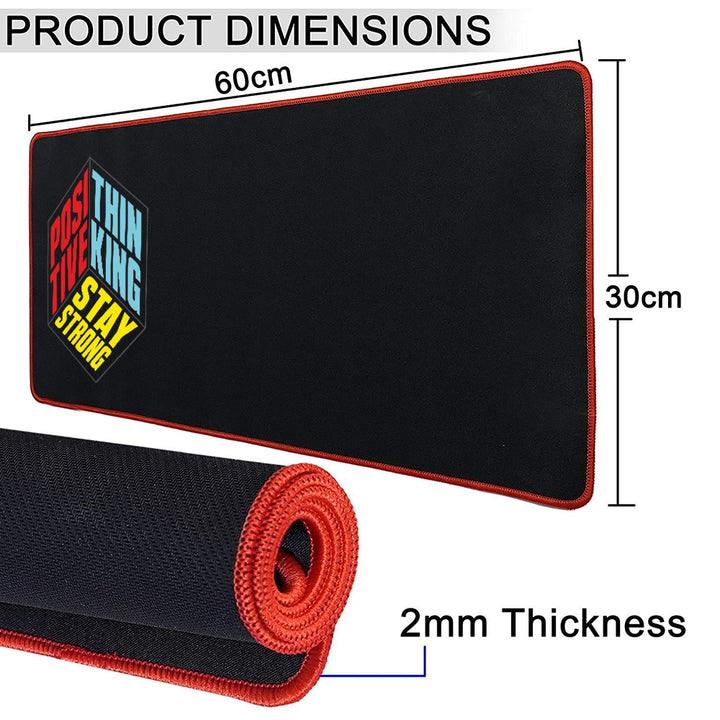 Anti-Slip Extended Desk Mat Gaming Mouse Pad - Positive Thinking Qube