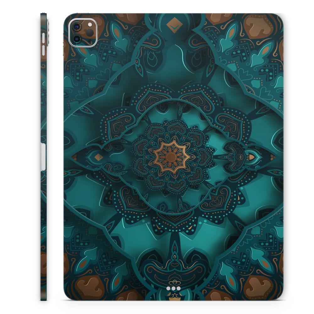 Green Brown Mandala Art Tablet Skin Wrap - Elevate Your Tablet's Look ...