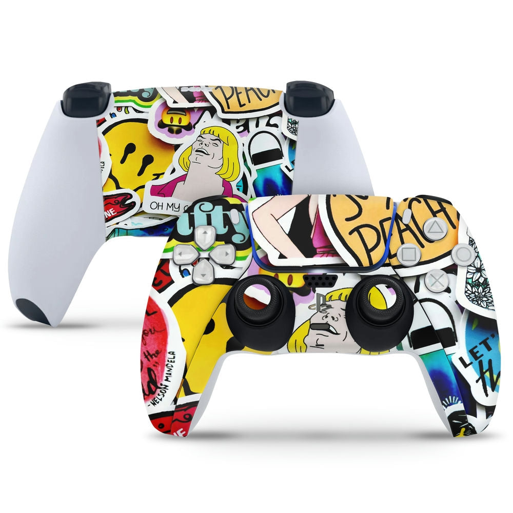 Sticker Bomb Ps4 Controller PlayStation 5 Controller Skin - Sticker Bomb Oh My God – SkinsLegend