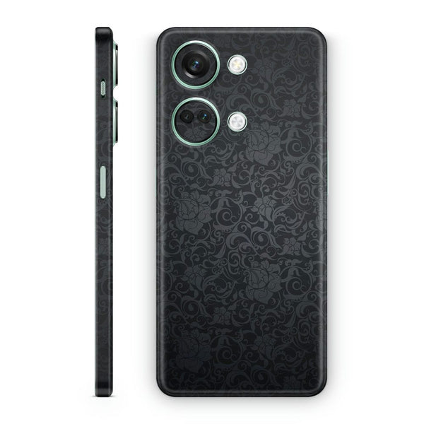 Mobile Skin Wrap - Floral Art on Black