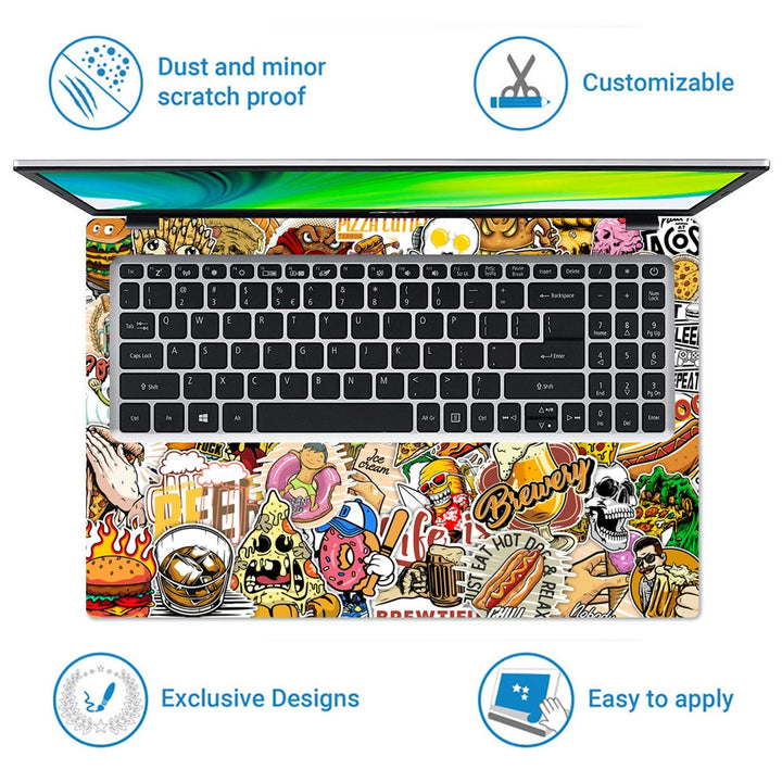 Laptop Skin - Pizza Sticker Bomb