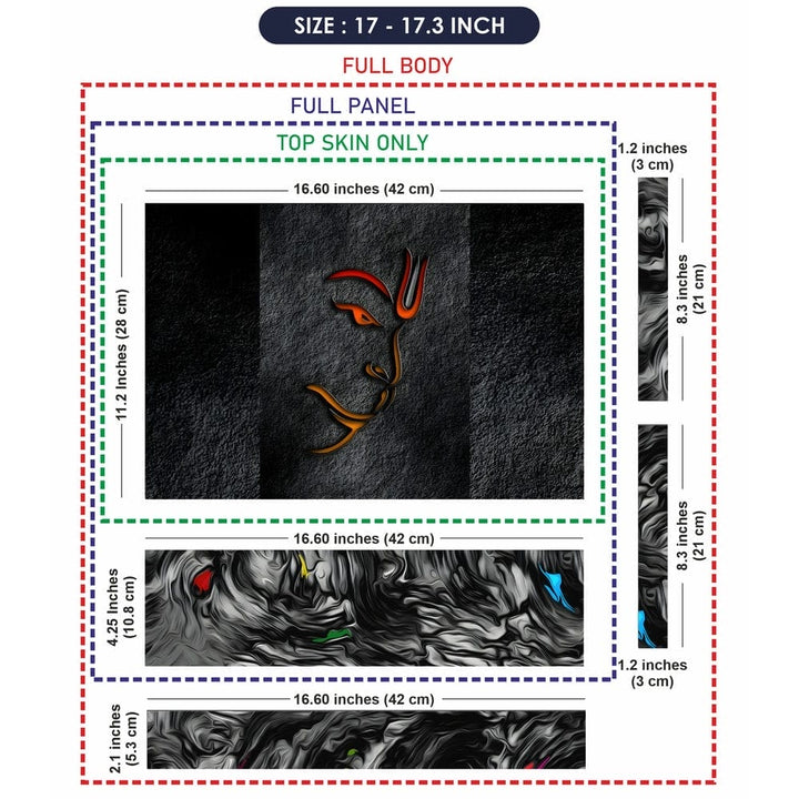 Laptop Skin - Lord Hanuman Black Rock Design