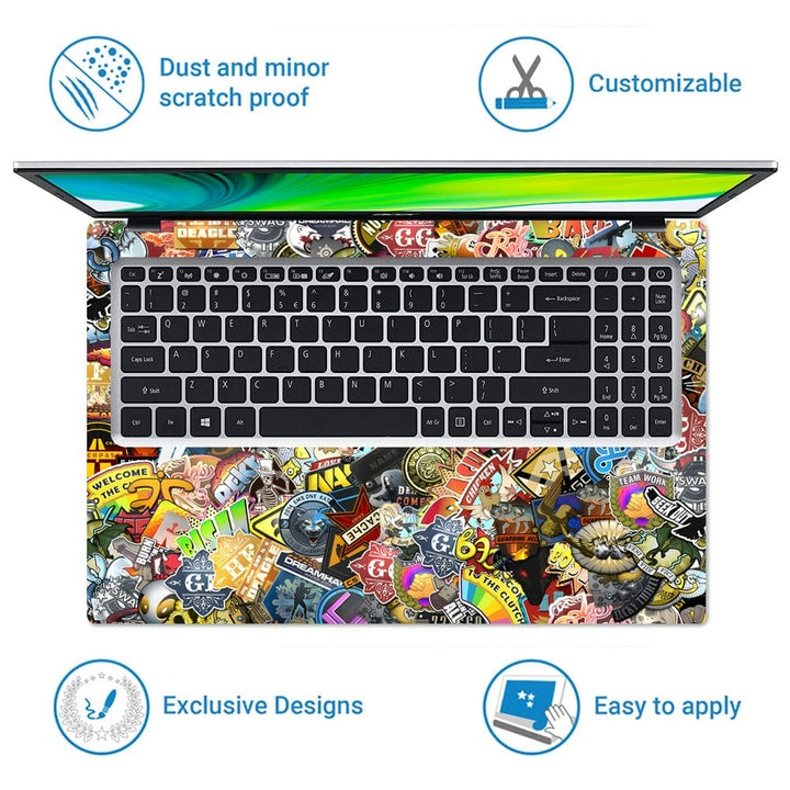 Shop Bash Sticker Bomb Laptop Skin | Buy Online Now – SkinsLegend