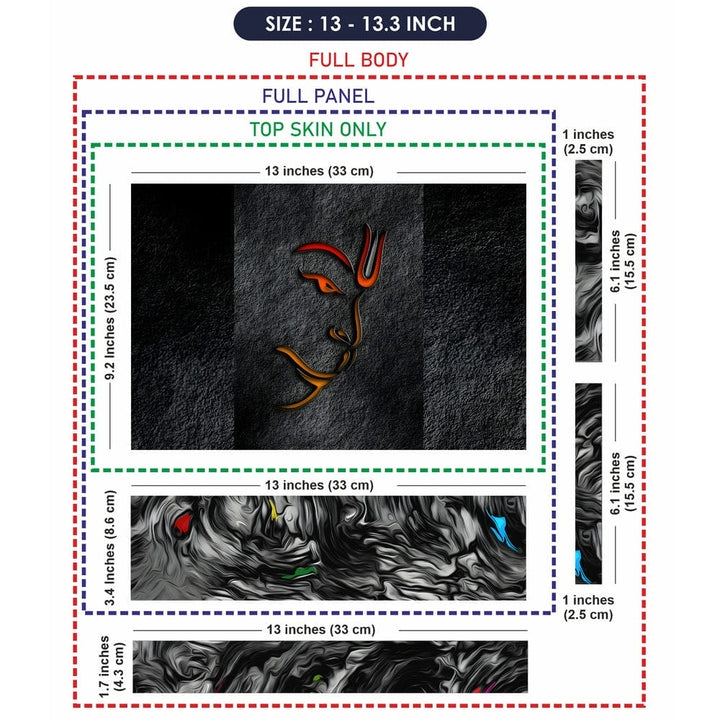 Laptop Skin - Lord Hanuman Black Rock Design