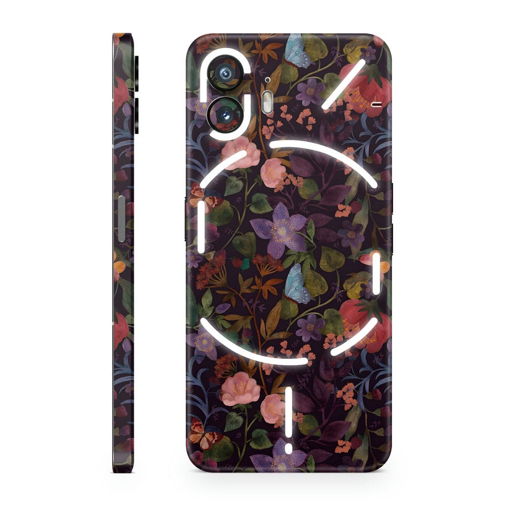 Mobile Skin Wrap Dark Floral Art : Protect Your Phone and Add a Touch ...