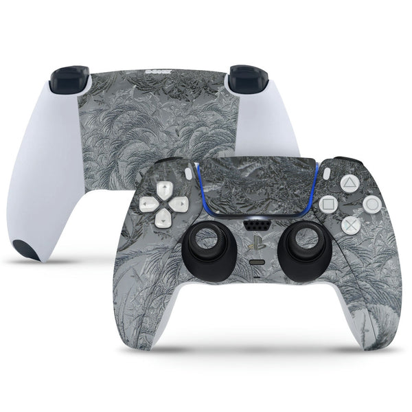 PS5 Controller Skin - Black and Grey Abstract Illustration