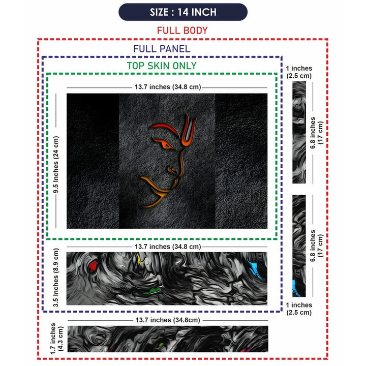 Laptop Skin - Lord Hanuman Black Rock Design