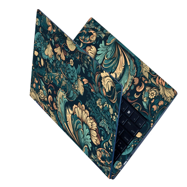 Laptop Skin - Blue Yellow Floral With Abundance Flowers