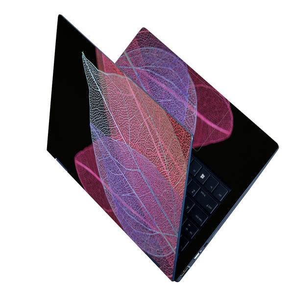 Laptop Skin - Leaf Multicolored Set on a Black Background