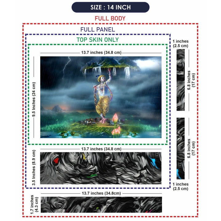 Laptop Skin - Lord Krishna Govardhan Parvat