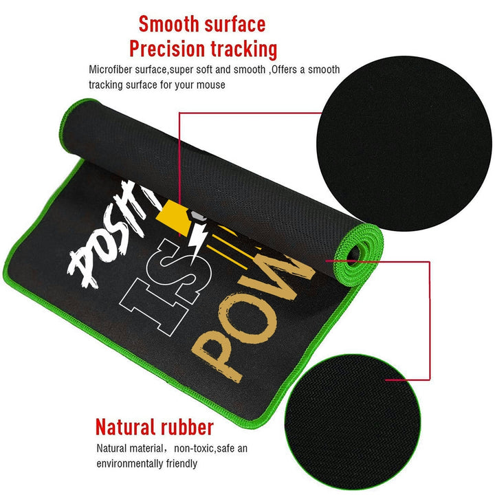 Anti-Slip Extended Desk Mat Gaming Mouse Pad - Positivity Is Power