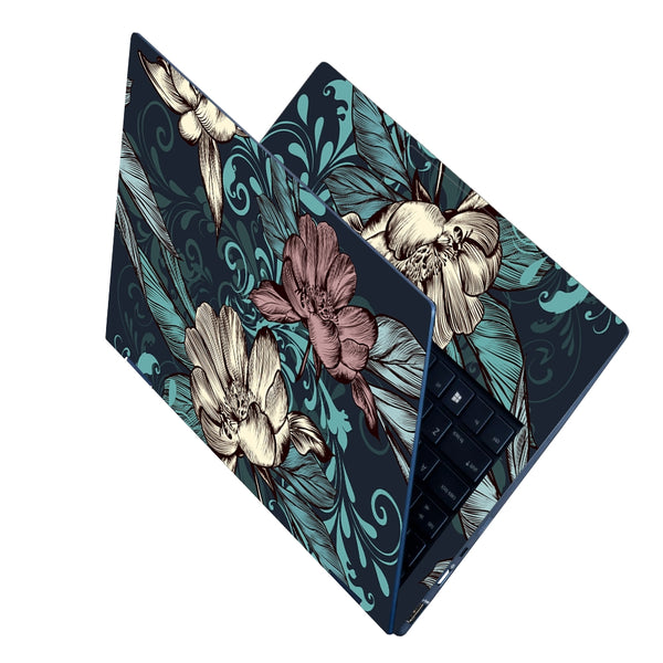 Laptop Skin - Blue Floral Pattern