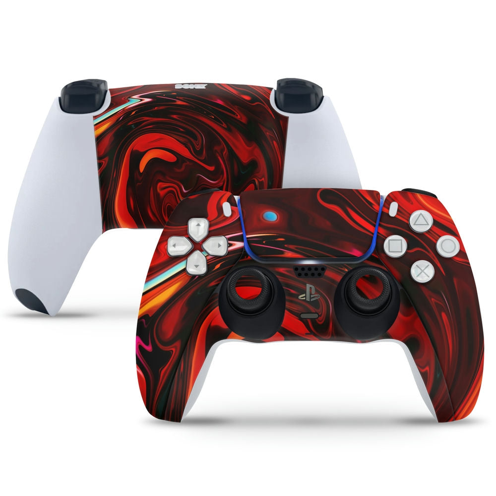 PlayStation 5 Controller Skin - Red Swirl Float Abstract – SkinsLegend