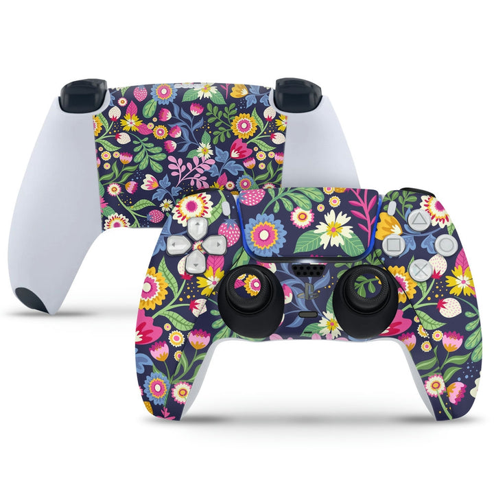 PlayStation 5 Controller Skin Multicolor Flower and Leaves SkinsLegend