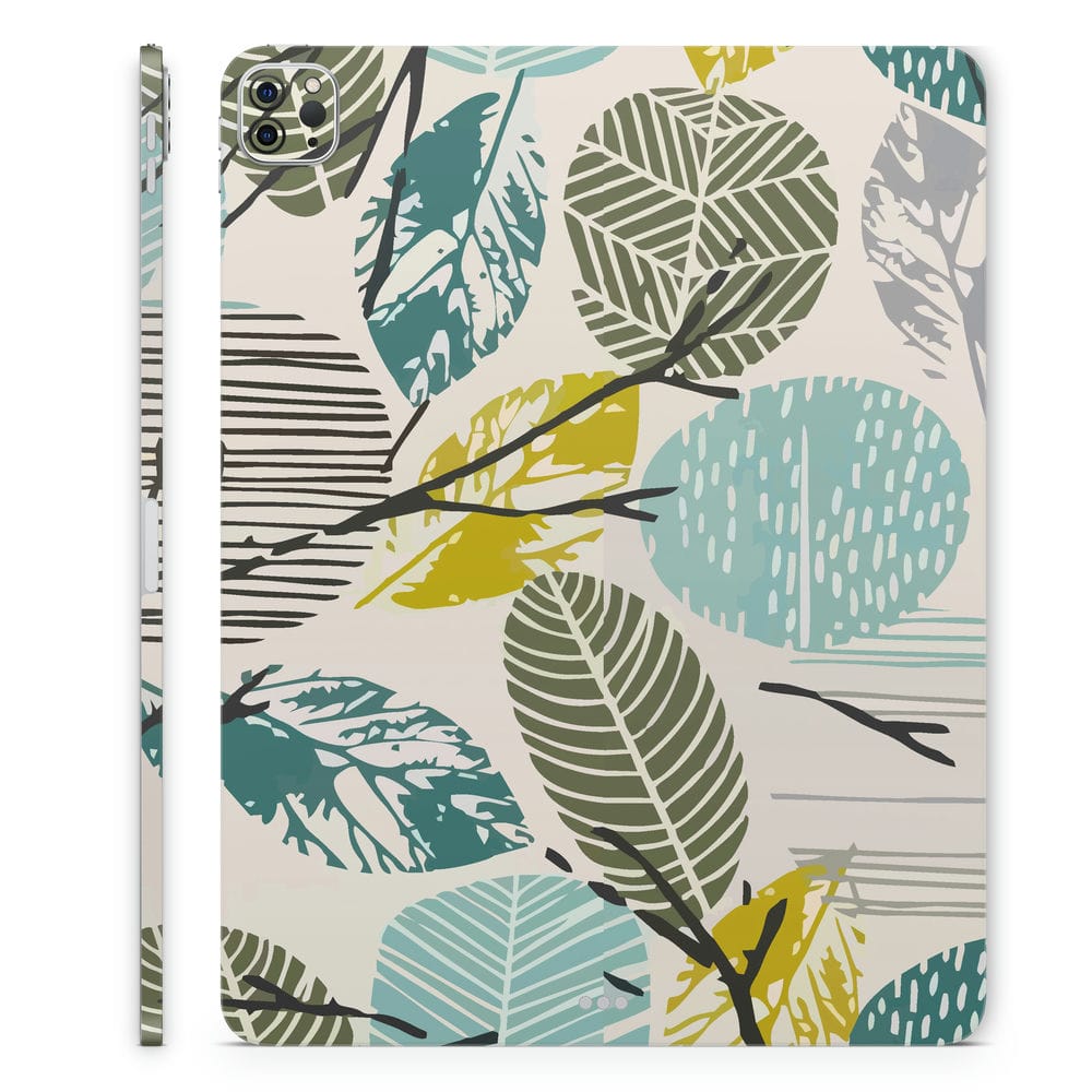 Leaf Art on Cream Shaded Tablet Skin Wrap - Elevate Your Tablet's Look ...