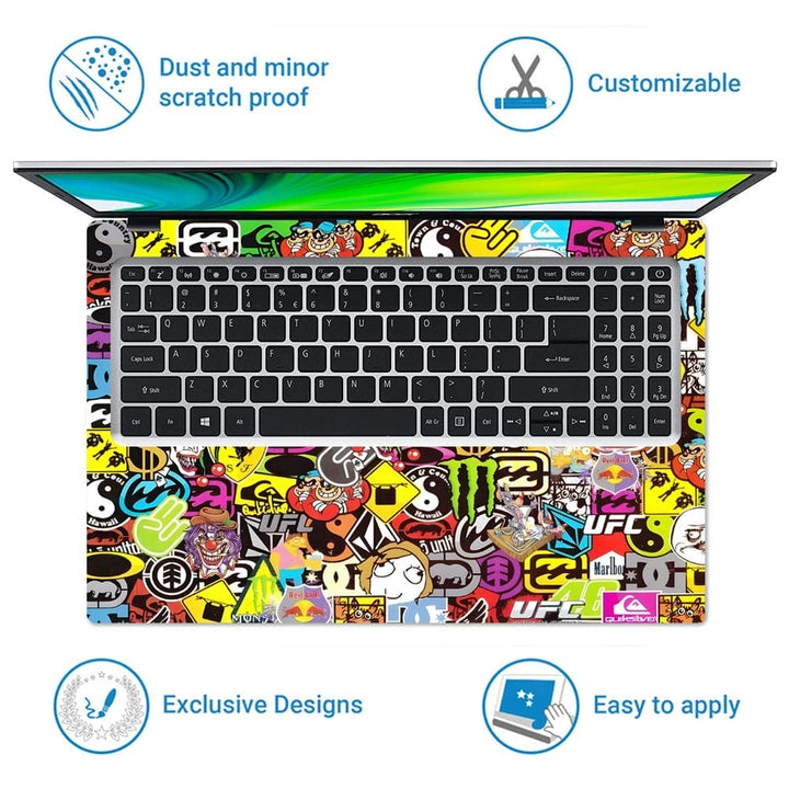 Shop Monster Sticker Bomb Laptop Skin | Buy Online Now – SkinsLegend