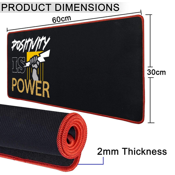 Anti-Slip Extended Desk Mat Gaming Mouse Pad - Positivity Is Power