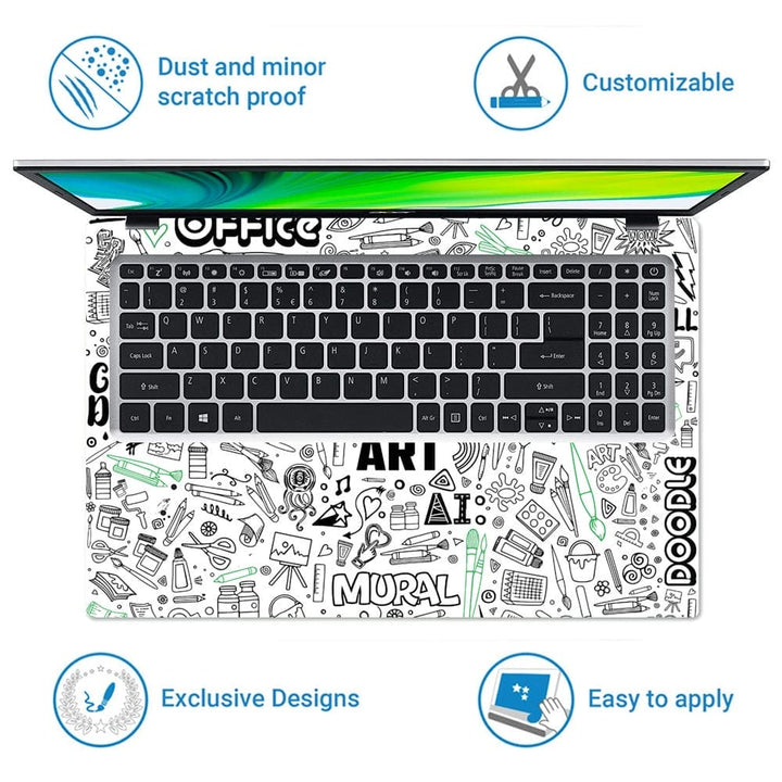 Laptop Skin - Wall Art Doodle
